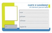 Carte d'adhérent personnalisable