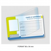Carte plastique vierge à rabat adhésif