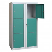Casier vestiaire acier ouverture centralisée - 3 cases - 1 ou 2 colonnes - aération arrière - L. 450 à 900 x P. 500 x H. 1580 mm - Coloris au choix