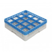 Casier de lavage verres - 16 compartiments - Hauteur max de verre : 115 à 235 mm - Bleu et Gris
