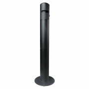 Cendrier extérieur sur pied Birkin en inox poudré - Capacité: 2600 mégots - L.289 x P.289 x H.1120 mm - Noir