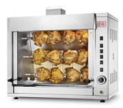 Rôtissoire à gaz 0.13 kW - 3 broches - Capacité 12 poulets