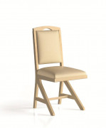 Chaise appui sur table en bois pour restaurant - Dosser et assise garnis