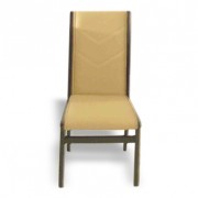 Chaise de restaurant rembourrée en bois - Dossier et assise en simili cuir