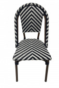Chaise bistrot en rotin noir blanc