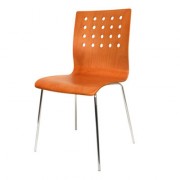 Chaise cafétéria avec assise et dossier en bois contreplaqué - Hauteur d'assise 46 cm