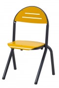 Chaise cantine scolaire en bois appui sur table TANAIS - T3 à T6 - Piètement aluminium - Hêtre multiplis