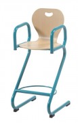 Chaise haute pour cantine scolaire - Appui sur table - Ht. assise : 51 cm - Coque hêtre multiplis