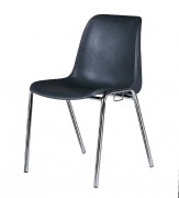 Chaise coque polypropylène Naples - Assemblable et empliable - Structure acier chromée - H. assise : 440 mm - Classe M2 ou M4 - L.500 x P.550 x H.780 mm - Coloris au choix