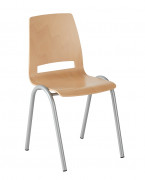 Chaise de réunion bois IDAHO 2 - Piètement 25 mm - Accrochable ou non - Coque bois en hêtre multiplis ép. 10mm