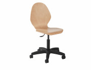 Chaise scolaire informatique bois réglable - Ht. réglable de 40 à 52 cm - Sur patin ou sur roulettes