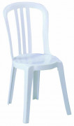 Chaise plastique empilable Miami - Hauteur d'assise : 45 cm - L.44 x P.55 x H.88 cm - Coloris au choix - Blanche