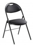 Chaise pliante Confort en acier et polyester - H. d'assise : 460 mm - Patins antiglisse et antibruit - L.410 mm x P. 410 mm x H.670 mm - Coloris au choix