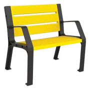 Fauteuil publique en plastique recyclable - longueur : 860 mm  - avec ou sans accoudoirs