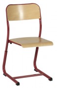 Chaise scolaire bois réglable appui sur table PHOENIX - H. réglable T4 à T6 - Hêtre multiplis