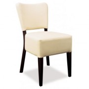 Chaise restaurant en bois avec assise et dossier tapissés