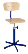 Chaise de laboratoire scolaire en bois réglable - H.59 cm à 69 cm - Hêtre multiplis - Avec ou sans repose pied