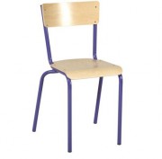 Chaise scolaire en bois RAJA - T4 à T7 - Assise et dossier en hêtre mutiplis - Finition époxy – Empilable