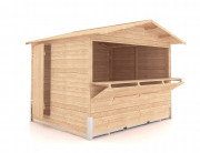 Chalet de noël en bois pliable - 3 x 2 m - Montage rapide en 10 min