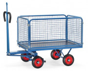 Char à bras, 4 ridelles hauteur 600 mm avec oeillet de traction