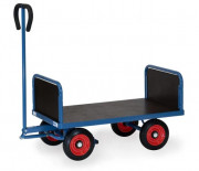 Char à bras à 2 ridelles, roues bandage caoutchouc