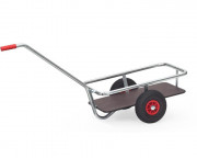 Char à bras légers galvanisé FETRA - Charge : 200 kg - Acier galvanisé - L.690 x l.356 mm - Roues caoutchouc ou gonflable