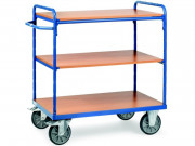 Chariot à plateaux superposés sans rebord - 3 à 4 plateaux - Charge de 400 à 500 kg