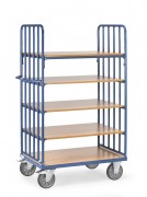 Chariot 5 plateaux à ridelles