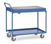 Chariot à 2 plateaux avec bac de retention