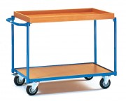 Chariot à 2 plateaux avec rebords