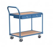 Chariot à 2 plateaux avec tiroirs