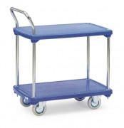 Chariot à 2 plateaux plastiques - Charge 200 kg