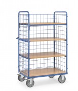 Chariot à 3 ridelles en treillis métallique