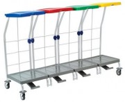Chariot à linge 4 supports - Capacité 4 x 70 L - Avec ou sans pédale