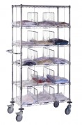 Chariot à linge à casiers - 10 à 30 casiers - L.610 mm à 830 mm - l.457 mm x H.1780 mm