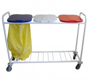 Chariot porte sac linge sale - Acier soudé - 4 roues pivotantes ? 100 mm - Couvercle en plastique - Livré sans les sacs