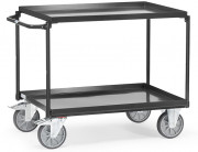 Servante d'atelier à 2 plateaux étanches en tôle d'acier