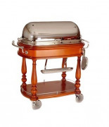 Chariot à trancher - Inox - Structure bois hêtre massif