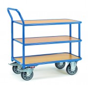 Chariot à trois plateaux en mélaminé