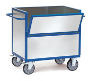 Chariot caisse en tôle zinguée