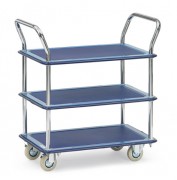 Chariot chromé à 3 plateaux