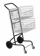 Chariot courrier à deux paniers amovibles