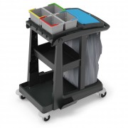 Chariot de ménage avec un support sac 120 L - l.545 x L.900 x H.1000 mm