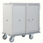 Chariot à linge propre aluminium - 2 portes - 1 ou 2 étagères - Volume : 572 ou 883 L