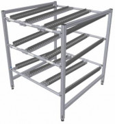 Chariot flowrack profilé aluminium - 2 niveaux - Dimensions : 1200 × 1000 × 1100 mm