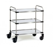 Chariot inox à 3 plateaux