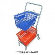 Chariot porte panier emboitable - 2 paniers - Charge 50 kg