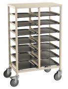 Chariot porte-plateaux 4 roues