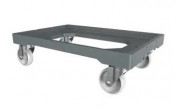 Plateau roulant porte bacs Europe - Charge 250 kg - Roues nylon - 604 x 402 x 162 - Gris