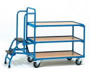 Chariot préparateur de commande à 3 plateaux